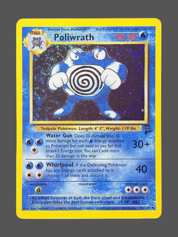 Poliwrath Regular Pokemon proxy card from Base Set 2 #15