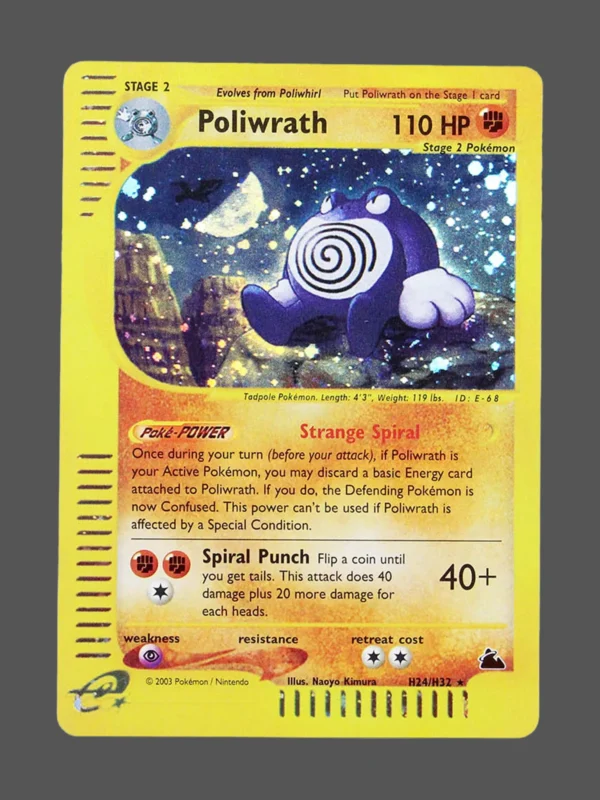 Poliwrath Regular Pokemon proxy card from Skyridge #H24