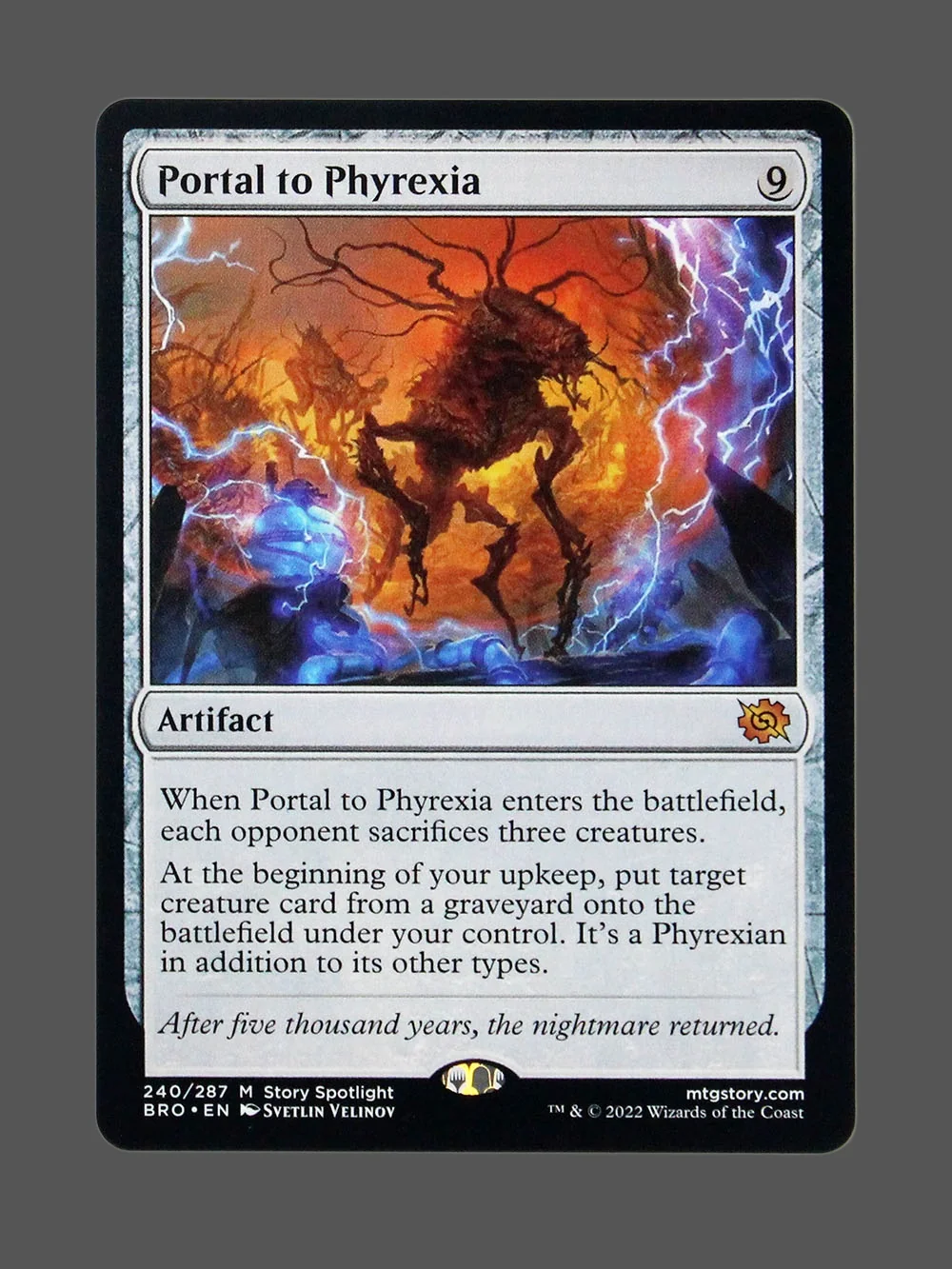 portal-to-phyrexia-240-holo.webp Portal to Phyrexia Holo MTG proxy card from The Brothers' War #240