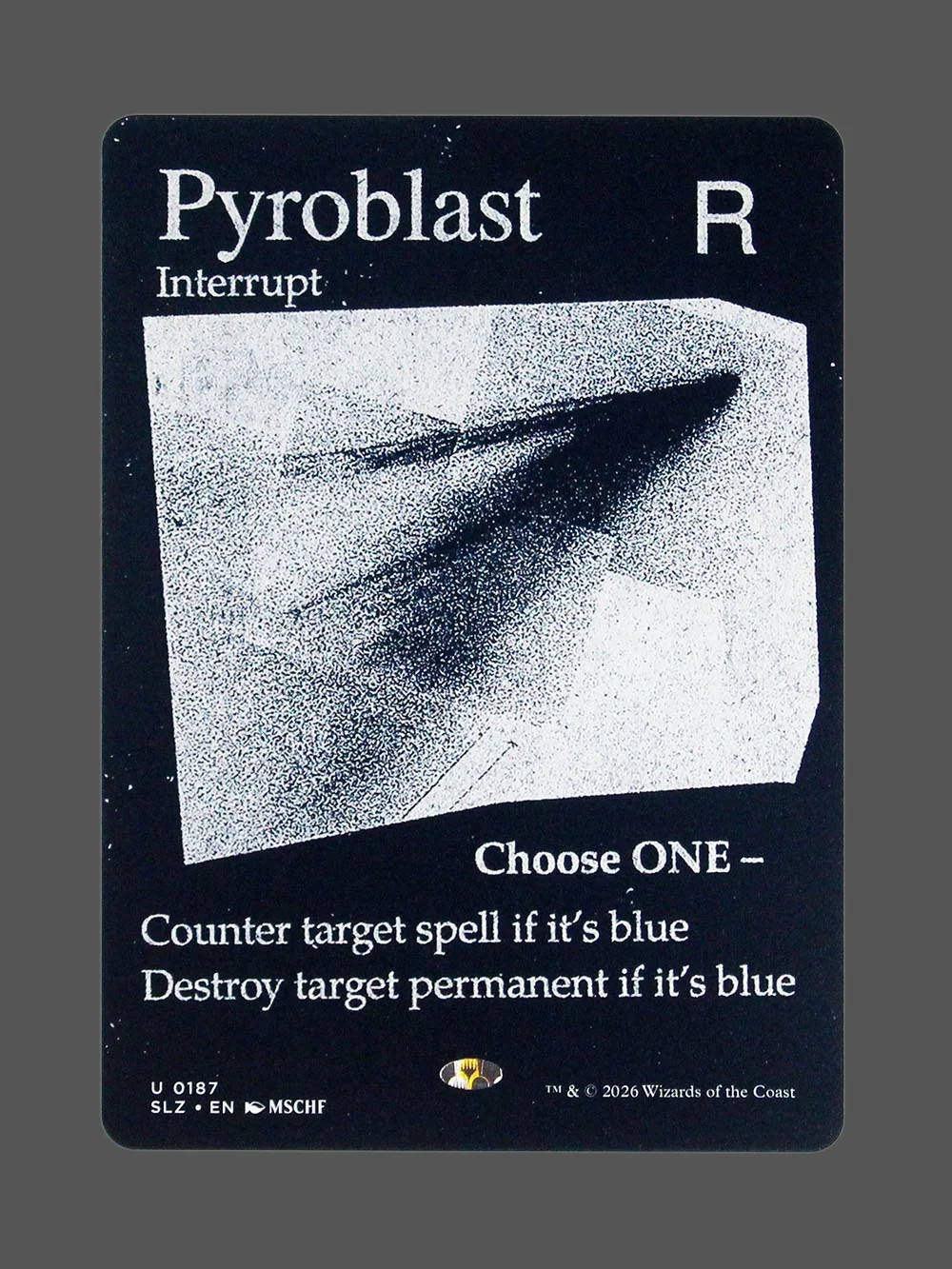 pyroblast-187.webp Pyroblast Holo MTG proxy card from The Zeta Set #187