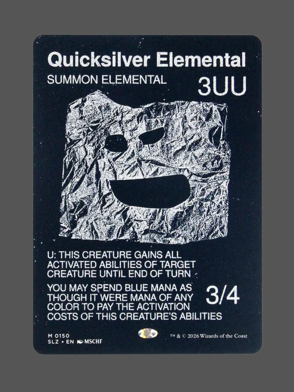 Quicksilver Elemental Holo MTG proxy card from The Zeta Set #150
