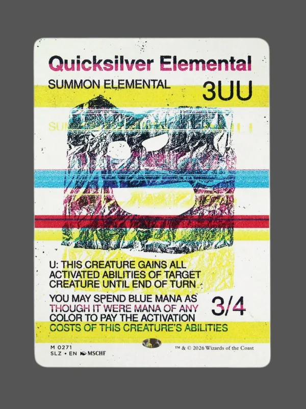 Quicksilver Elemental Holo MTG proxy card from The Zeta Set #271