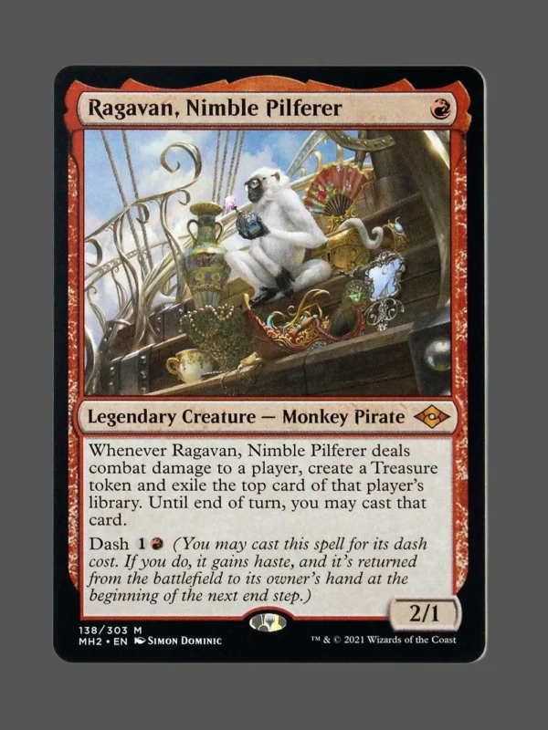 Ragavan, Nimble Pilferer Holo MTG proxy card from Modern Horizons 2 #138