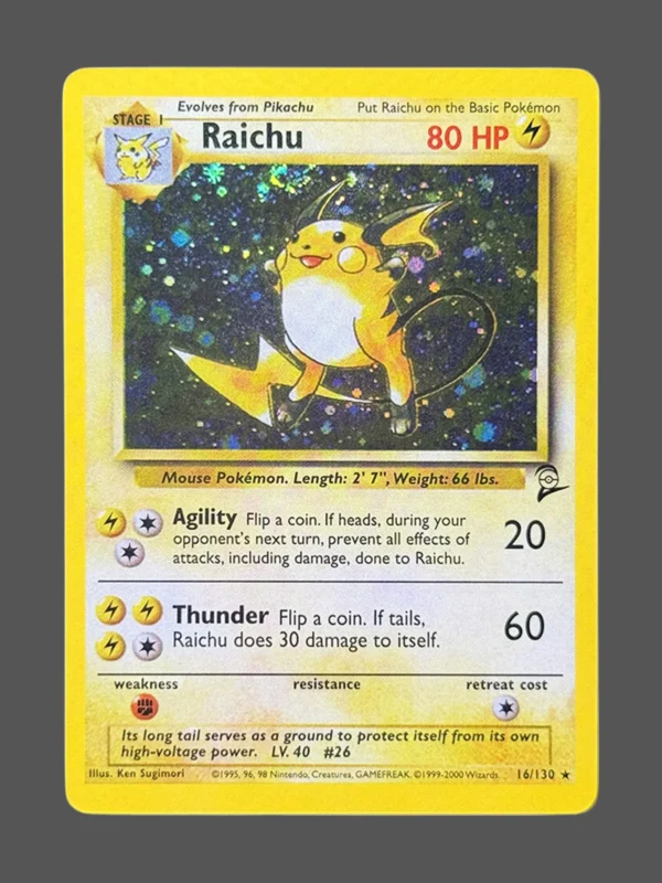 Raichu Regular Pokemon proxy card from Base Set 2 #16