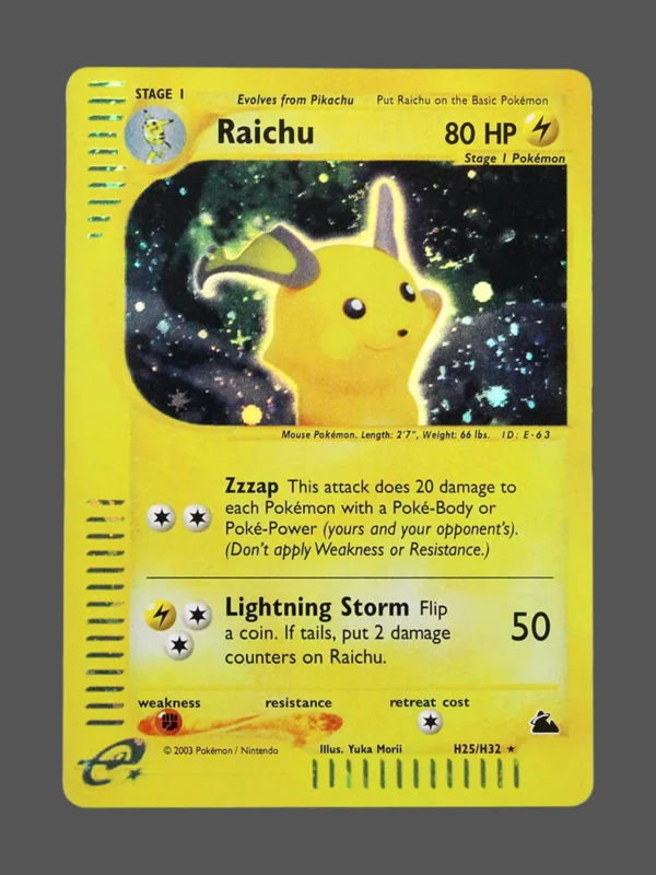 Raichu Foil Pokemon proxy card from Skyridge #H25