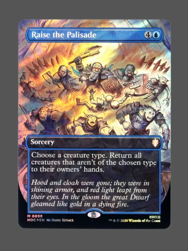 Raise the Palisade Surge Foil MTG proxy card from The Hobbit Eternal #58