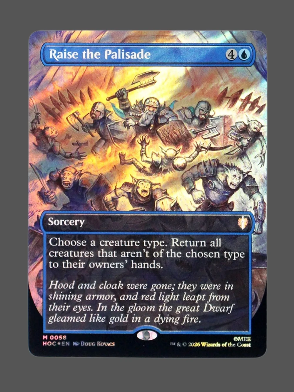 raise-the-palisade-58-surgefoil.webp Raise the Palisade Surge Foil MTG proxy card from The Hobbit Eternal #58