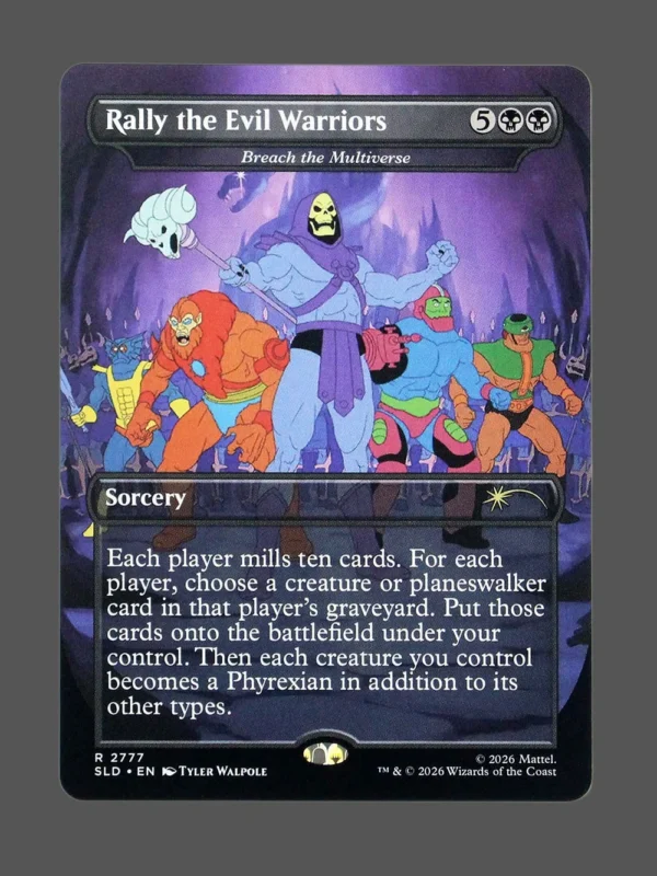 Rally the Evil Warriors Holo MTG proxy card from Secret Lair Drop #2777