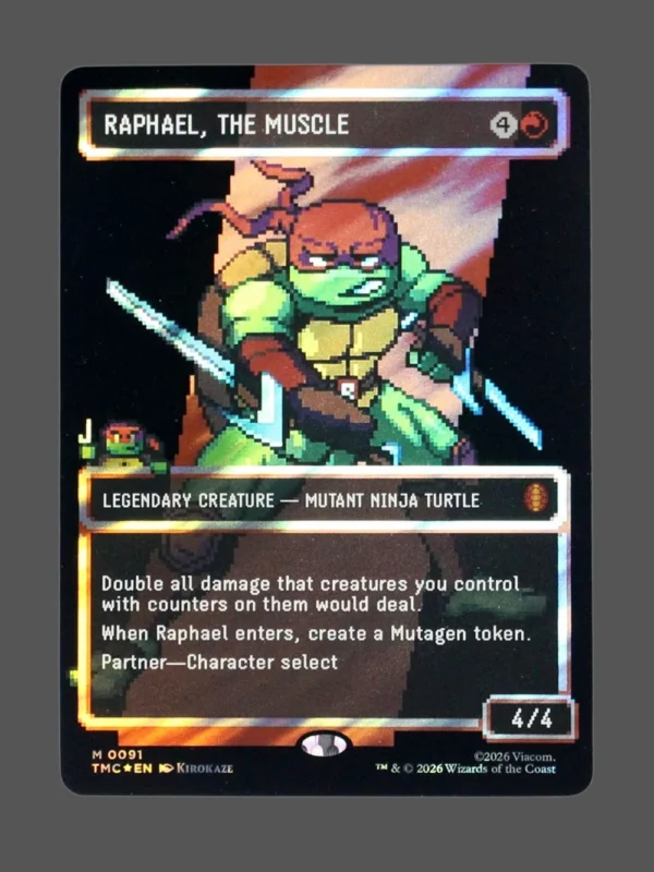 Raphael, the Muscle Surge Foil MTG proxy card from Teenage Mutant Ninja Turtles Eternal #91