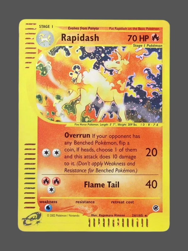 Rapidash Foil Pokemon proxy card from Expedition #26
