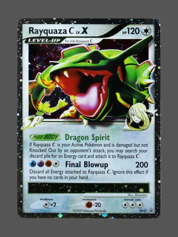 Rayquaza C LV.X Galaxy Foil Pokemon proxy card from DP Black Star Promos #DP47