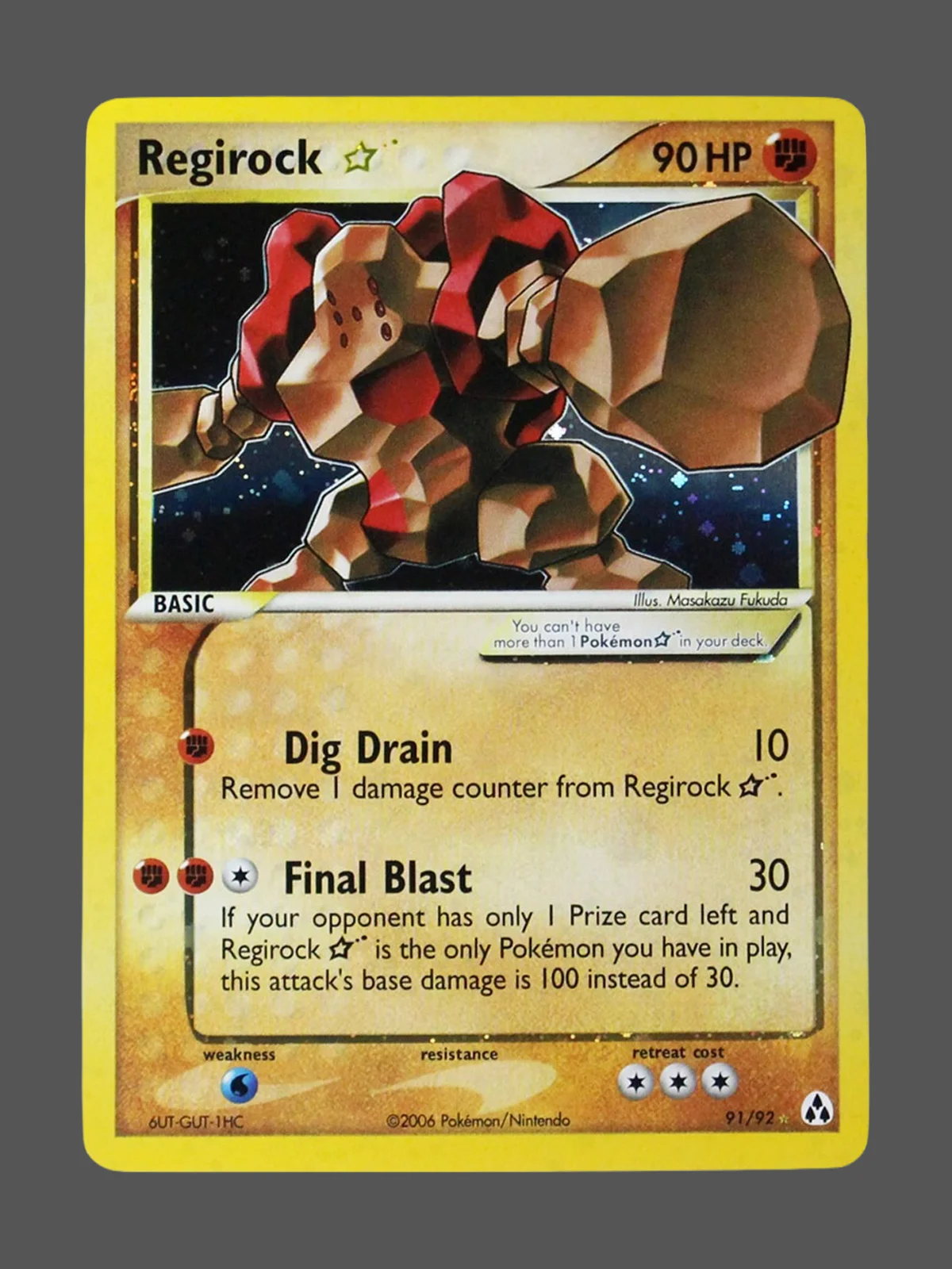 regirock-91-lm-en-gf.webp Regirock Galaxy Foil Pokemon proxy card from Legend Maker #91