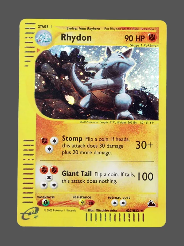 Rhydon Regular Pokemon proxy card from Skyridge #H27