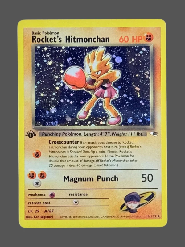 Rocket’s Hitmonchan Regular Pokemon proxy card from Gym Heroes #11