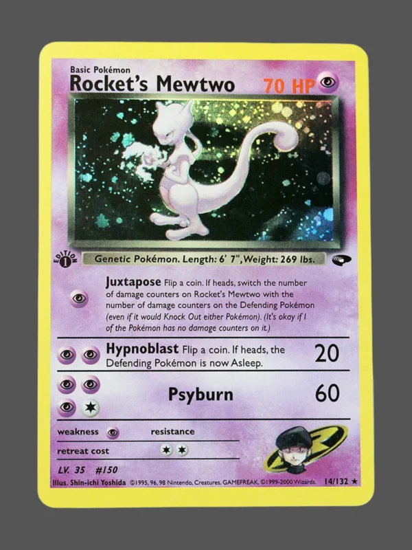 Rocket’s Mewtwo Regular Pokemon proxy card from Gym Challenge #14