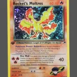 Rocket’s Moltres Regular Pokemon proxy card from Gym Heroes #12