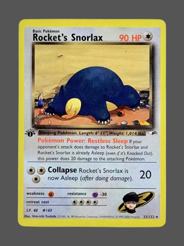 Rocket’s Snorlax Regular Pokemon proxy card from Gym Heroes #33