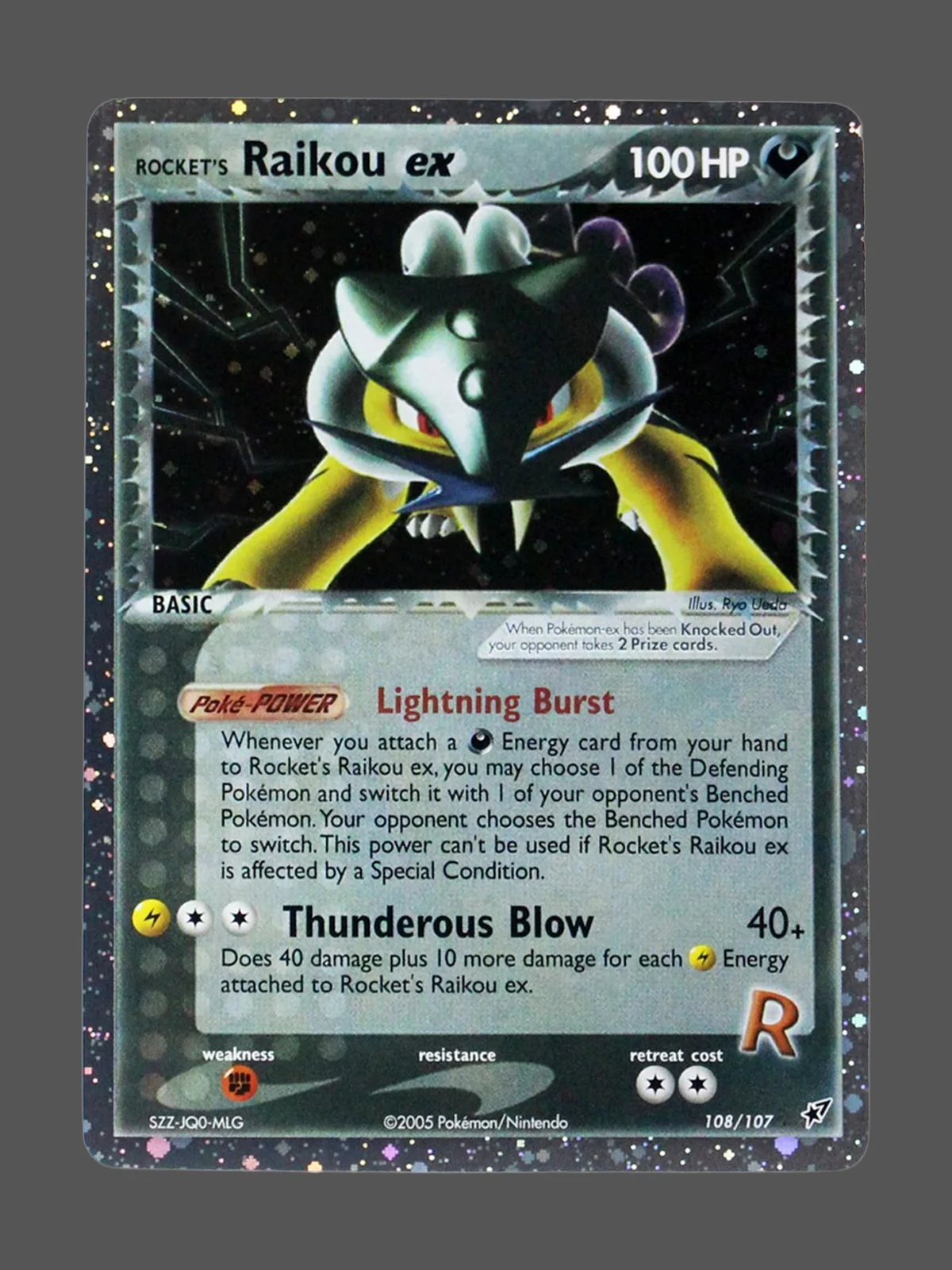 rockets-raikou-ex-108-trr-en-gf.webp Rockets Raikou ex Galaxy Foil Pokemon proxy card from EX Team Rocket Returns #108