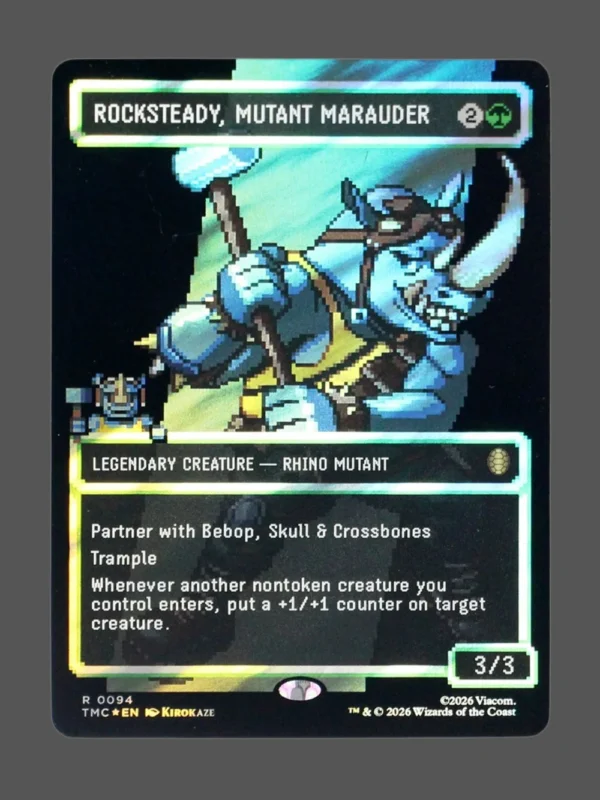 Rocksteady, Mutant Marauder Surge Foil MTG proxy card from Teenage Mutant Ninja Turtles Eternal #94