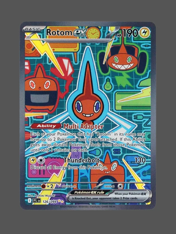 Rotom ex Foil Pokemon proxy card from Phantasmal Flames #126