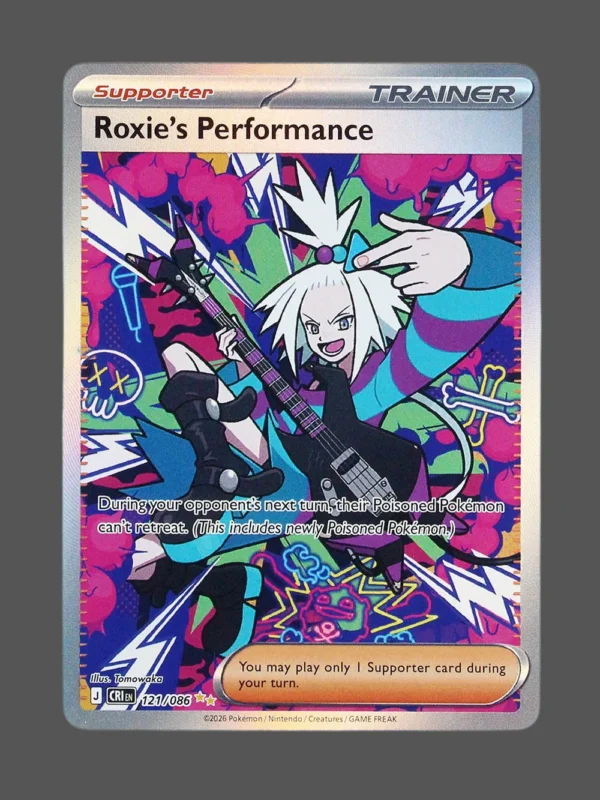 Roxie's Performance Foil Pokemon proxy card from Chaos Rising #121