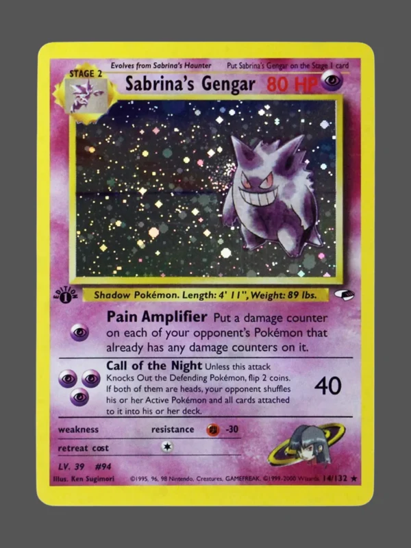 Sabrinas Gengar Galaxy Foil Pokemon proxy card from Gym Challenge #14