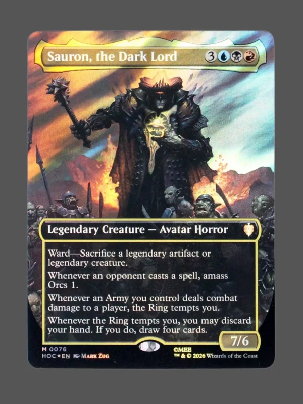 Sauron, the Dark Lord Surge Foil MTG proxy card from The Hobbit Eternal #76