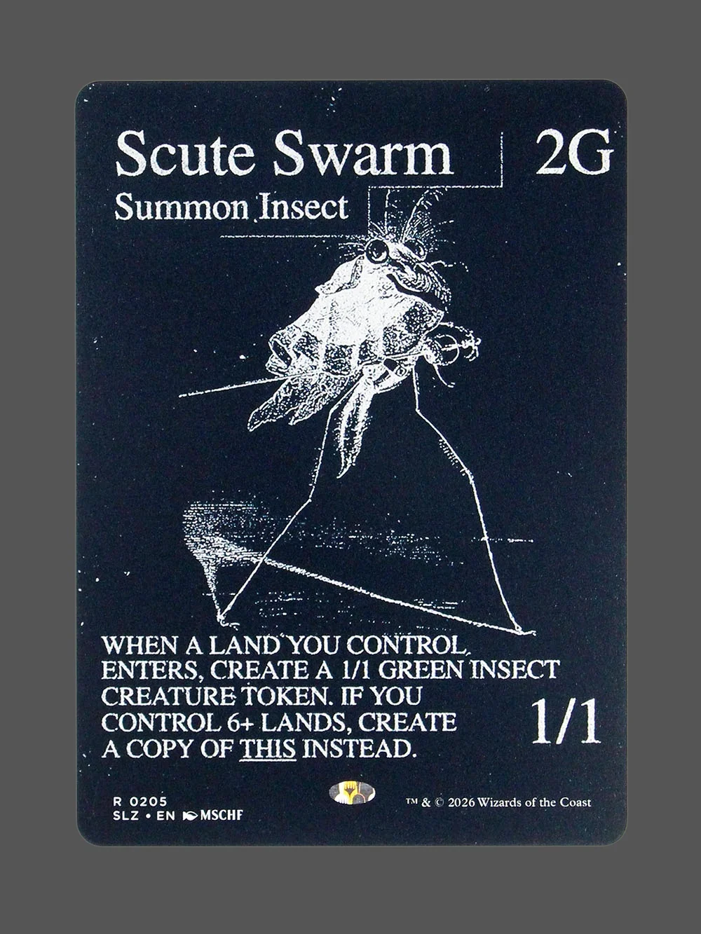 scute-swarm-205.webp Scute Swarm Holo MTG proxy card from The Zeta Set #205