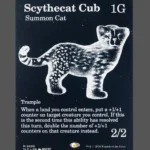 Scythecat Cub Holo MTG proxy card from The Zeta Set #206
