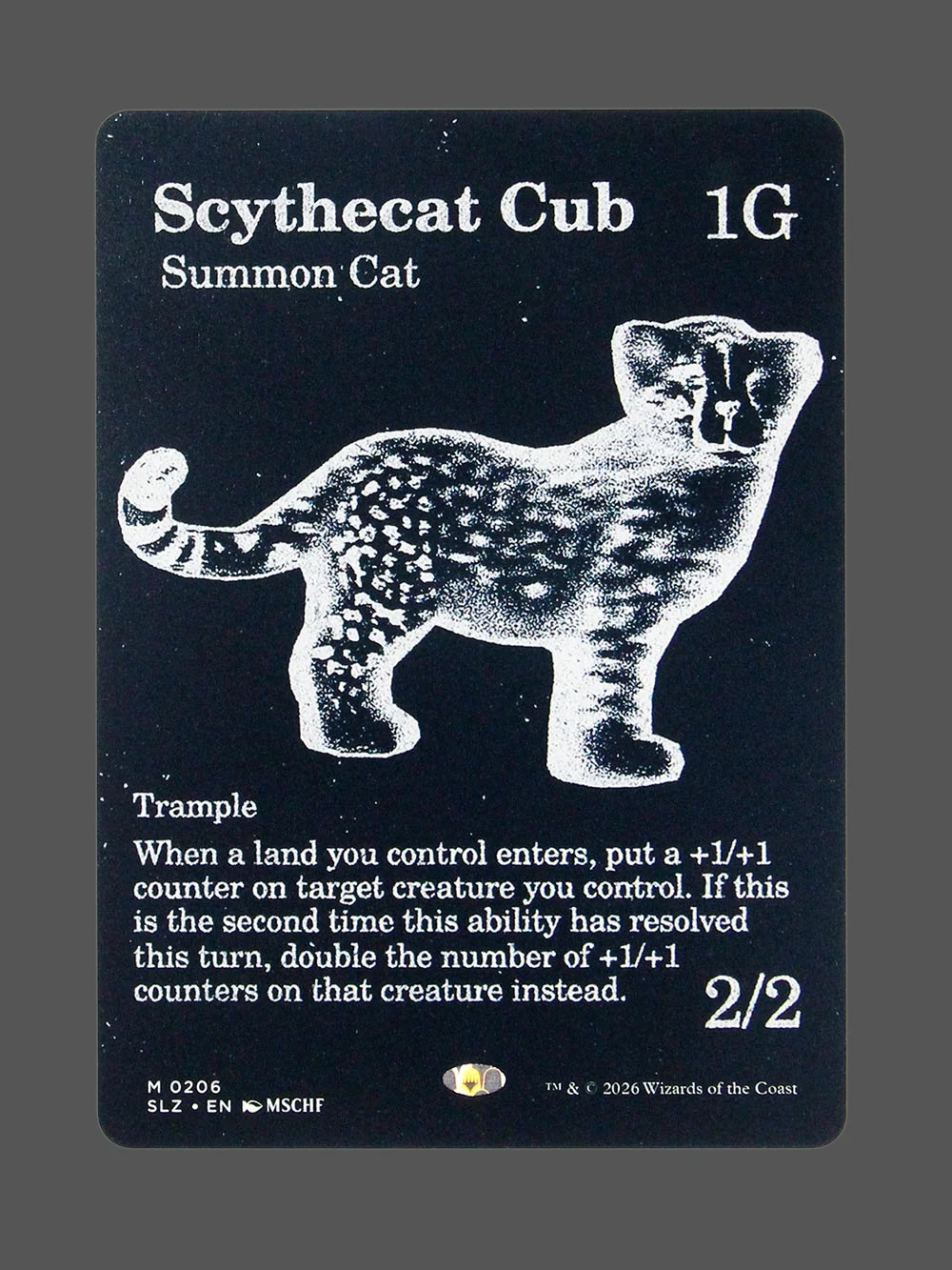 scythecat-cub-206.webp Scythecat Cub Holo MTG proxy card from The Zeta Set #206