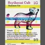 Scythecat Cub Holo MTG proxy card from The Zeta Set #327