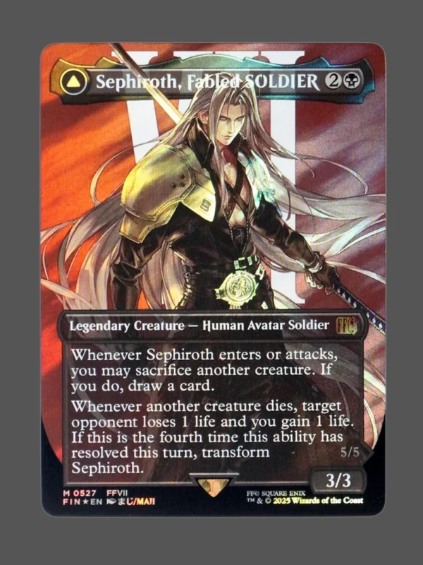 Sephiroth, Fabled SOLDIER/Sephiroth, One-Winged Angel Surge Foil MTG proxy card from Final Fantasy #527