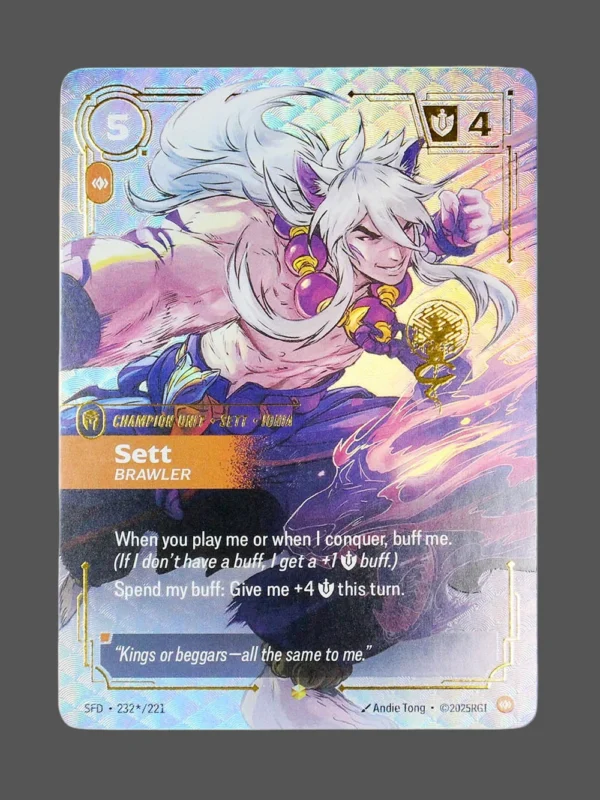 Sett - Brawler Signature Foil Riftbound proxy card from Spiritforged #232*/221