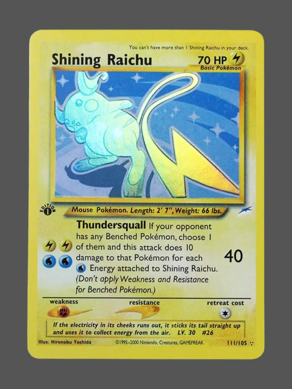 Shining Raichu Regular Pokemon proxy card from Neo Destiny #111