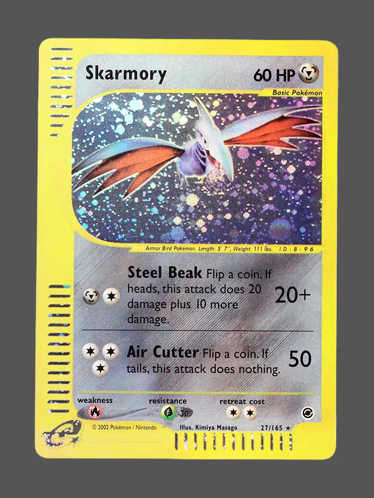skarmory-27-ex-en.webp Skarmory Regular Pokemon proxy card from Expedition #27