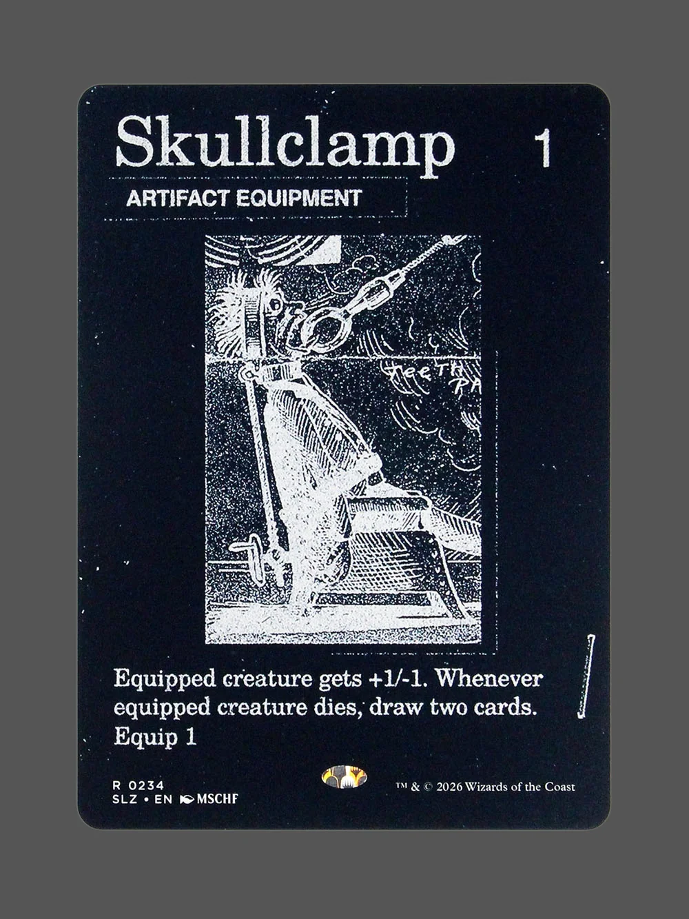 skullclamp-234.webp Skullclamp Holo MTG proxy card from The Zeta Set #234