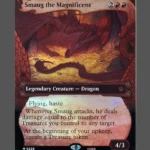 Smaug the Magnificent Foil MTG proxy card from The Hobbit #229