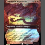 Smaug the Magnificent Surge Foil MTG proxy card from The Hobbit #265