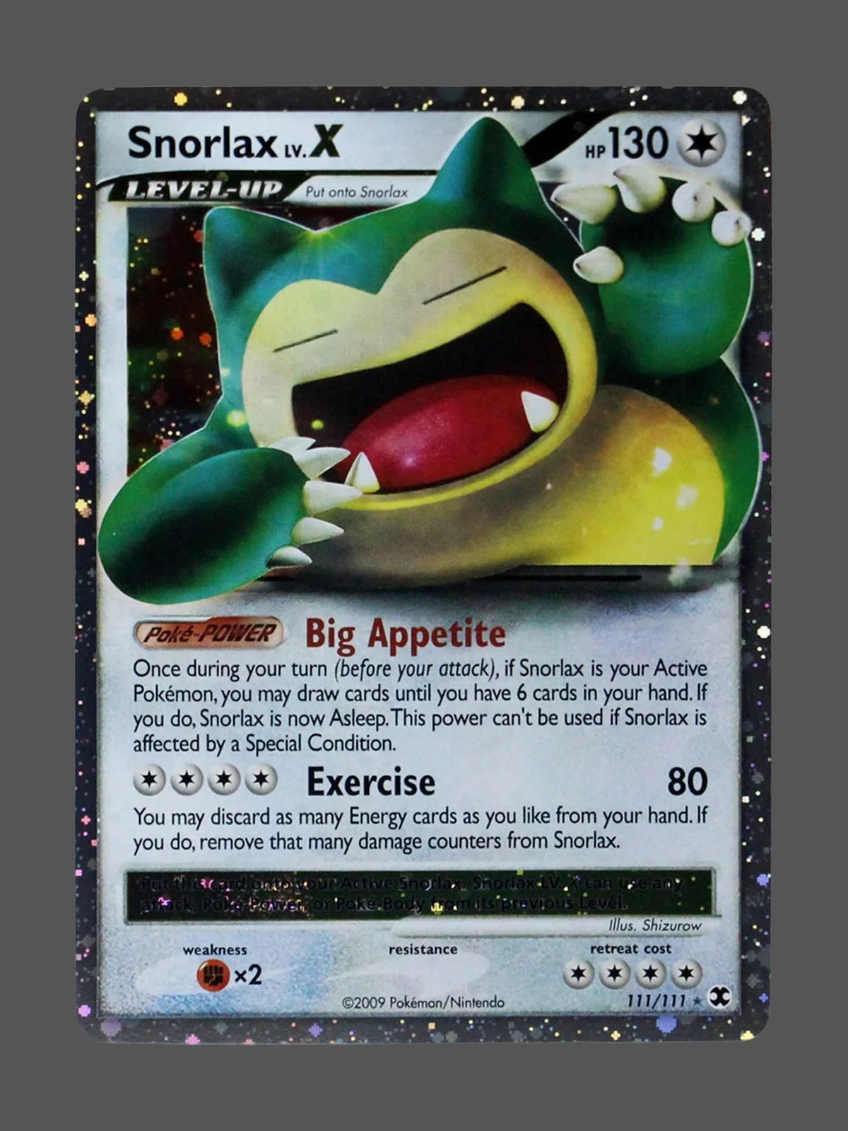 snorlax-lv-x-111-ge-en-gf.webp Snorlax LV X Galaxy Foil Pokemon proxy card from Great Encounters #111