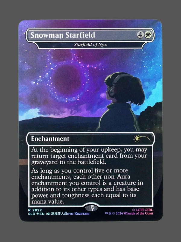 Snowman Starfield Foil MTG proxy card from Secret Lair Drop #2822