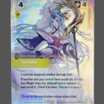Soraka - Wanderer Signature Foil Riftbound proxy card from Spiritforged #239*/221