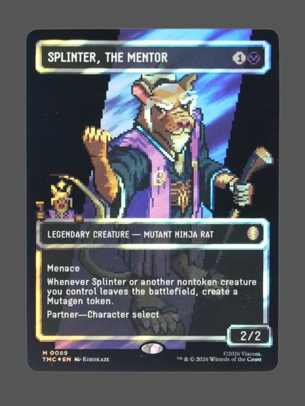 Splinter, the Mentor Surge Foil MTG proxy card from Teenage Mutant Ninja Turtles Eternal #89