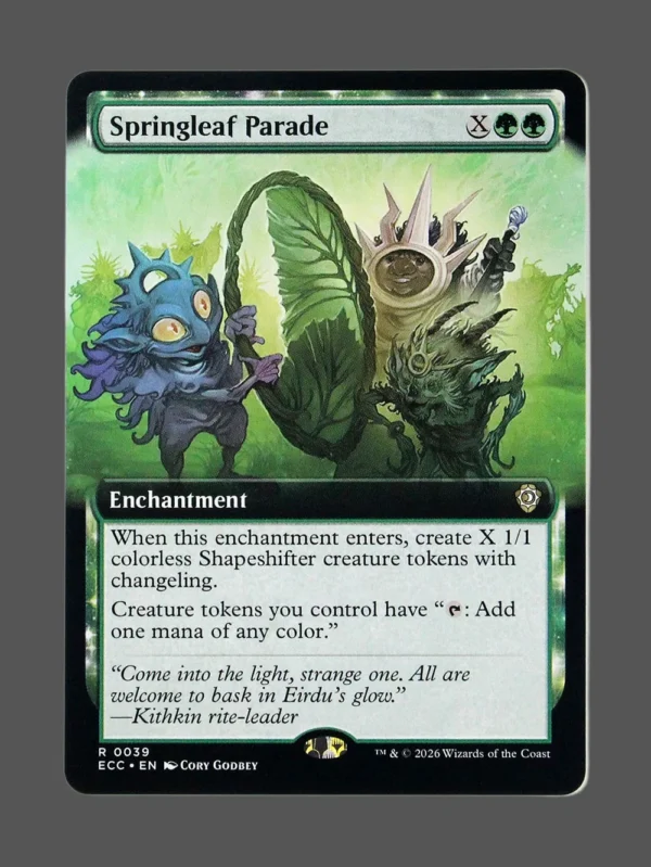 Springleaf Parade Holo MTG proxy card from Lorwyn Eclipsed Commander #39