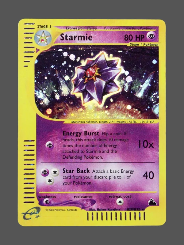 Starmie Regular Pokemon proxy card from Skyridge #H28