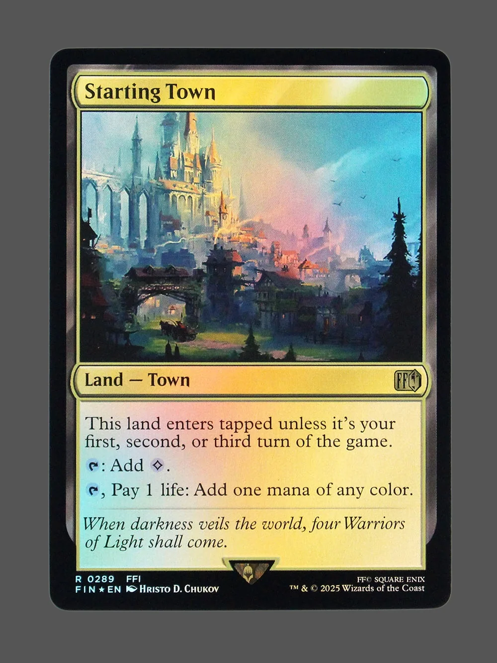 starting-town-289-foil.webp Starting Town Foil MTG proxy card from Final Fantasy #289