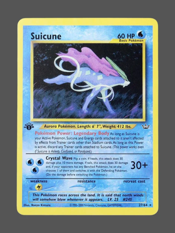 Suicune Regular Pokemon proxy card from Neo Revelation #27