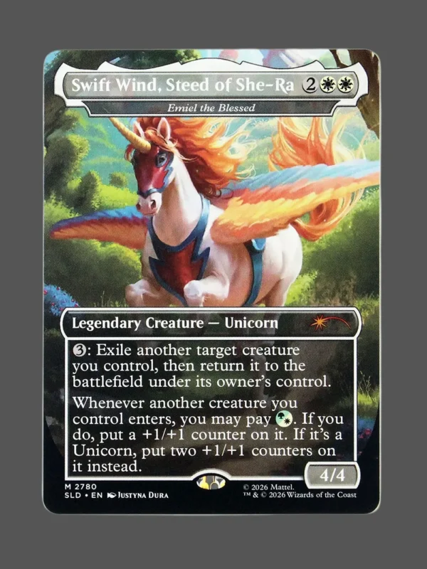 Swift Wind, Steed of She-Ra Holo MTG proxy card from Secret Lair Drop #2780