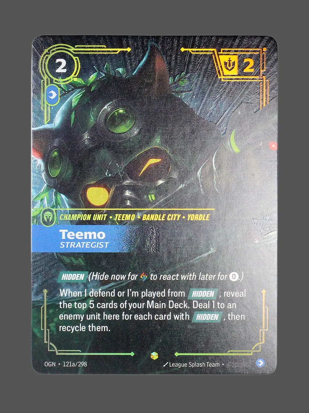 teemo-strategist-121a-298-foil.webp Teemo - Strategist Foil Riftbound proxy card from Origins #121a/298