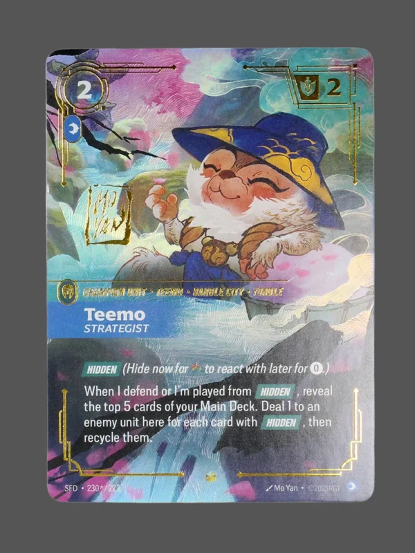 Teemo - Strategist Signature Foil Riftbound proxy card from Spiritforged #230*/221