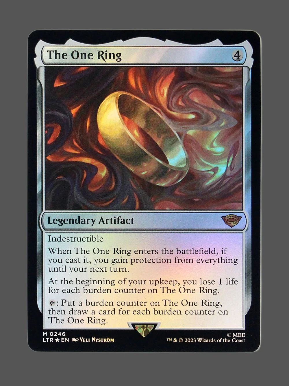 the-one-ring-246-foil.webp The One Ring Foil MTG proxy card from The Lord of the Rings: Tales of Middle-earth #246